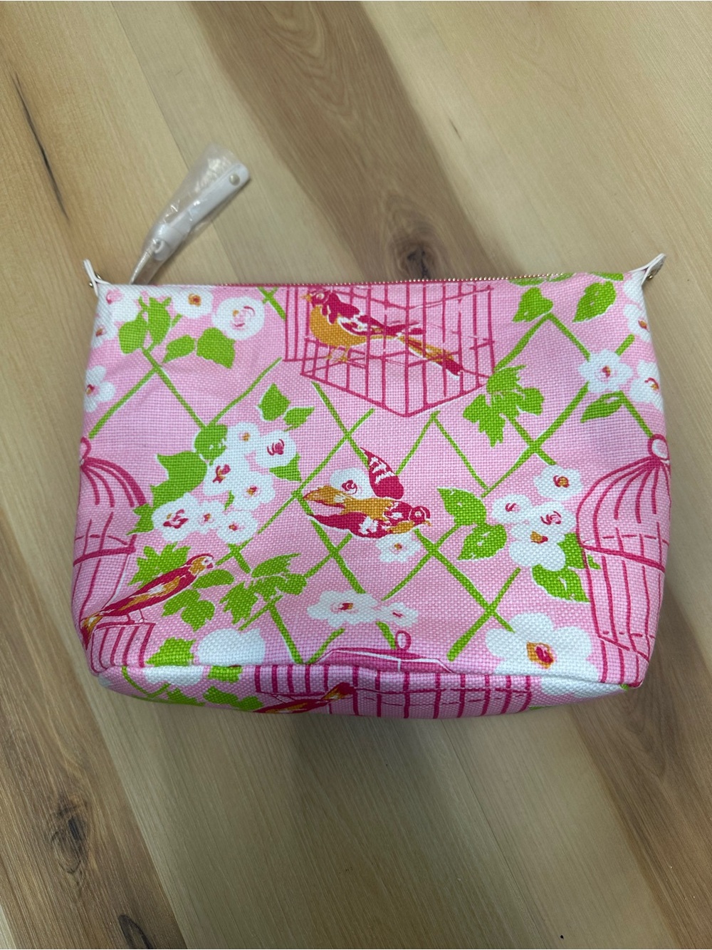 Spartina 449 Pink Floral Clear Tote with Cream Trim - Picture 7 of 16